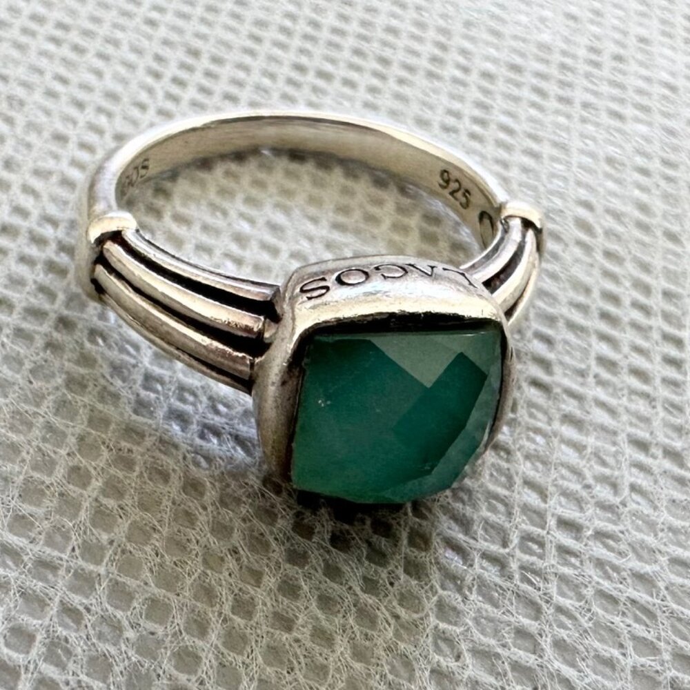 Lagos Sterling Silver Turquoise Crystal Ring size 7